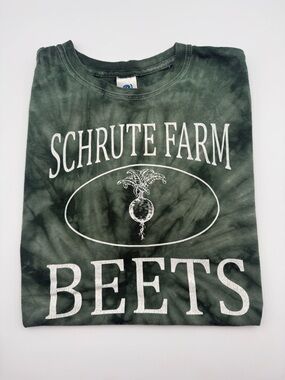 Schrute farm beets the office Green tie dye shirt fits small